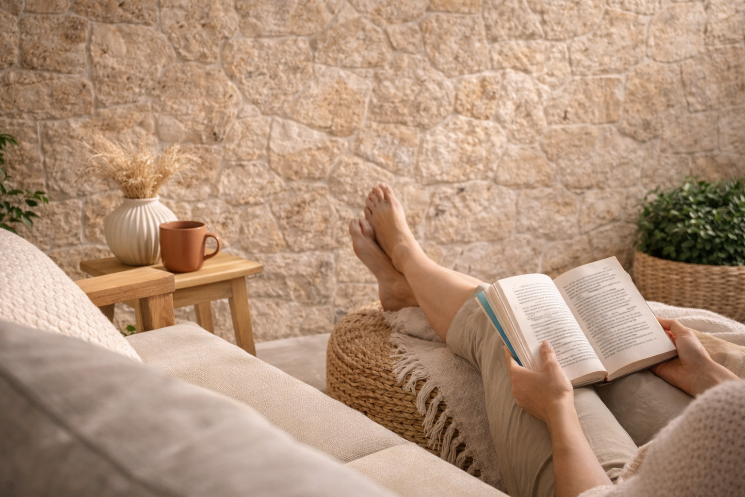 Travertin Wandverblender Classic – polygonal, 2–4 cm, Naturstein Bruchsteinoptik – Bild 3